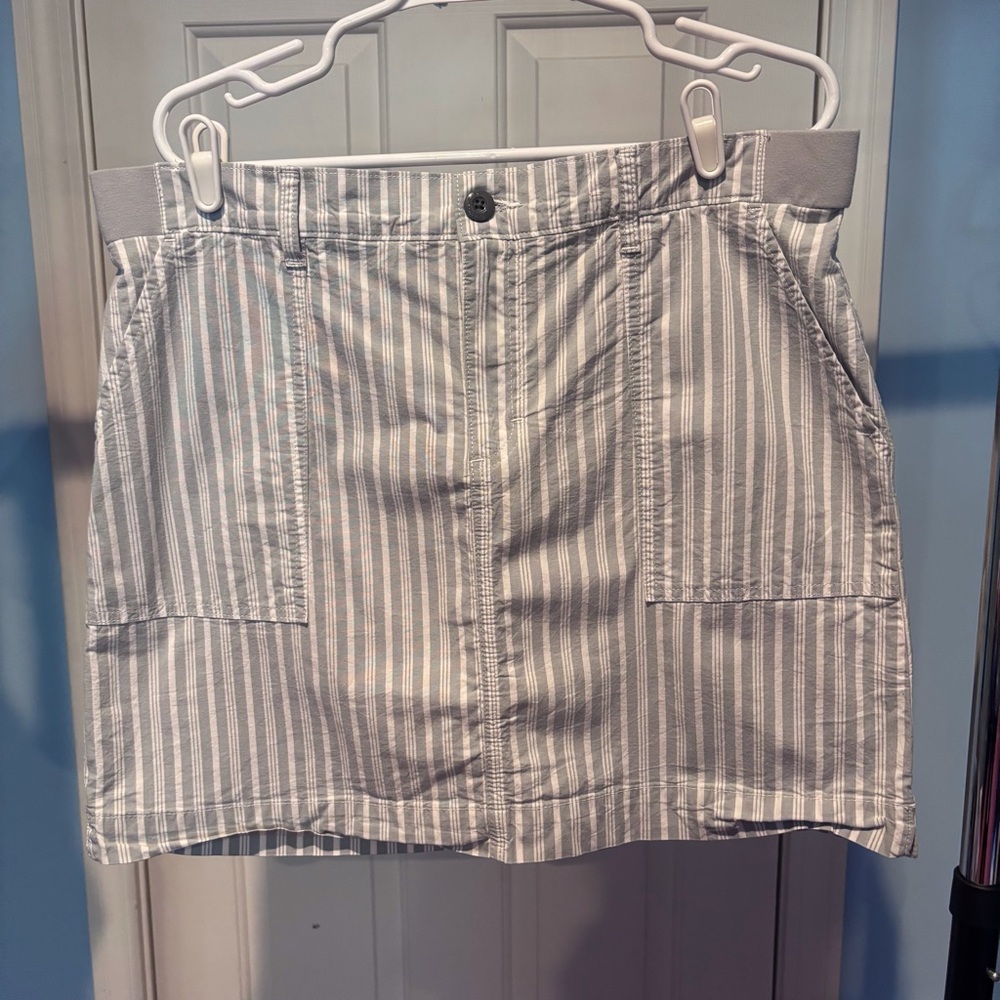 Striped Gray and White Skirt